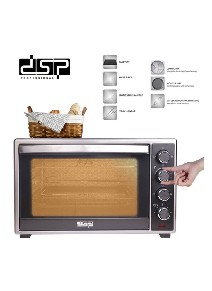 DSP DSP Electric Toaster Oven KT48 Countertop Convection Oven with Bake Pan, Broil Rack 48L- 2000W  - Image 3