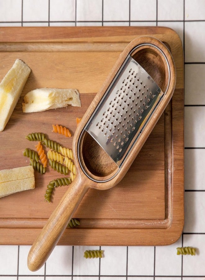 GinSent Wooden Cheese Grater with Handles - Kitchen Grater Wooden Shredder, Citrus Zester, Perfect for Hand Held Cheese Grater, Lemon and Chocolate, Cheese Tool - Image 1