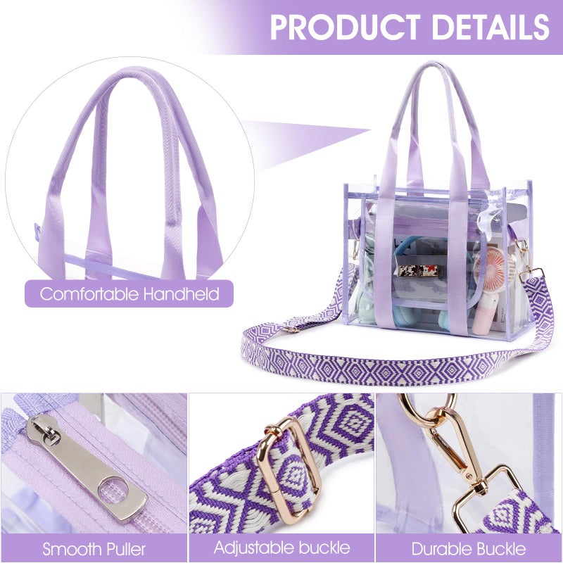 getgto Clear Bags for Women Tote Bag, Crossbody Bag, Stadium Approved Clear Purse for Sports Events, Concert, Work & Beach - Image 5