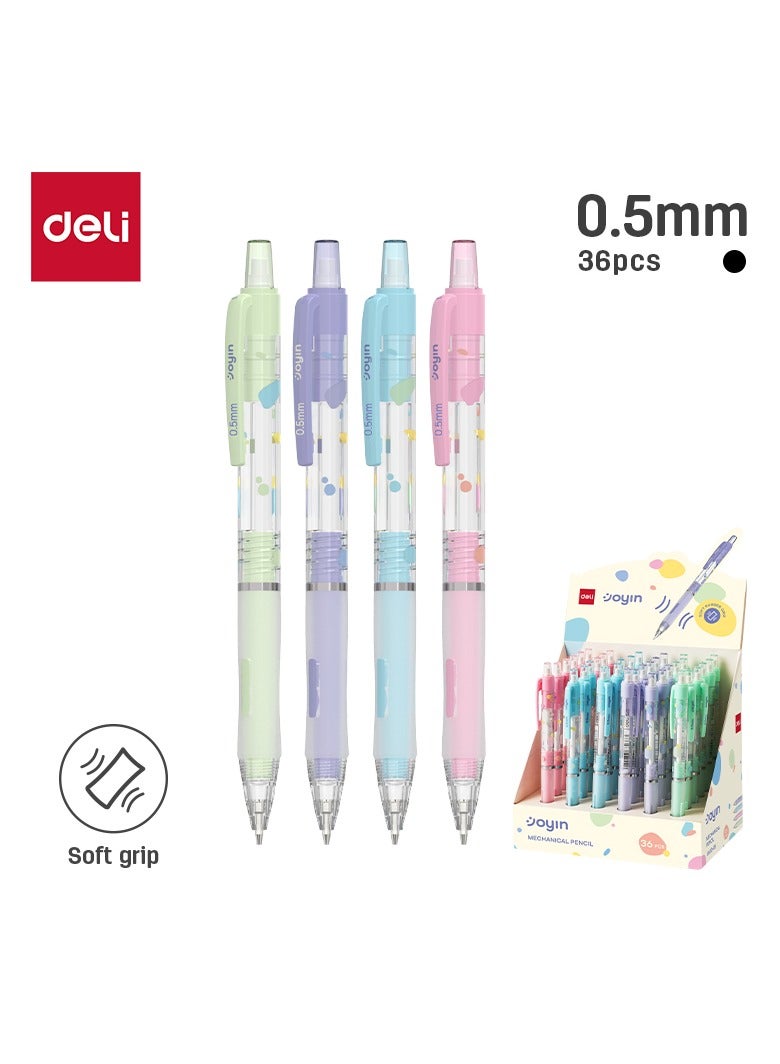 Deli Deli EU600-07 Mechanical Pencil 0.7mm Blue, 1 box with 36 pcs, Light Blue, Pink – ideal for school & daily writing  - Image 2