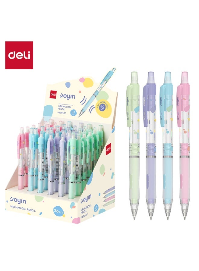 Deli Deli EU600-07 Mechanical Pencil 0.7mm Blue, 1 box with 36 pcs, Light Blue, Pink – ideal for school & daily writing  - Image 1