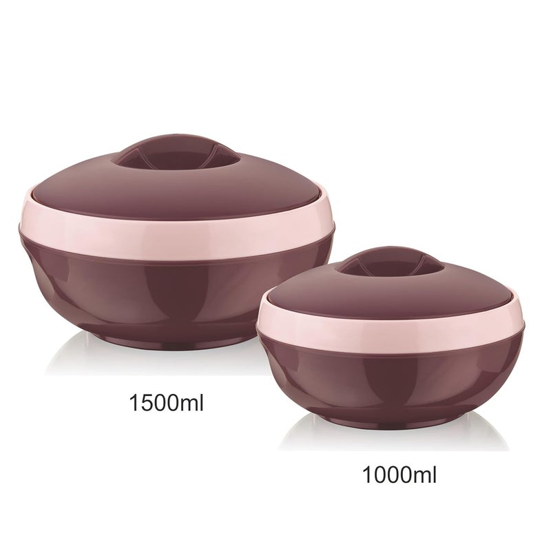 ASIAN Plastowares Sonic Inner Steel Casserole 1000 ml 1500 ml Set of 3 BPAFree Keeps Food Hot Ideal for Serving Gifts for Diwali Housewarming Airtight Casserole for Roti Brown - Image 3