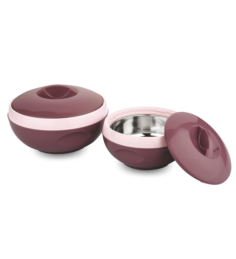 ASIAN Plastowares Sonic Inner Steel Casserole 1000 ml 1500 ml Set of 3 BPAFree Keeps Food Hot Ideal for Serving Gifts for Diwali Housewarming Airtight Casserole for Roti Brown - Image 2