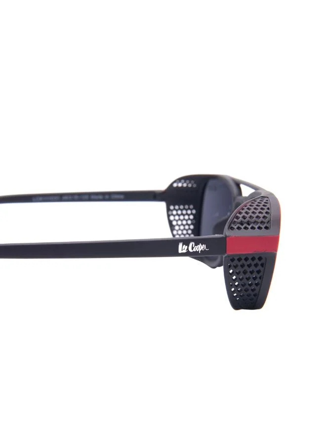 لي كوبر Polarized Sunglasses Black With Red Frame Grey Mirror Lens 48mm  - LCK111C01