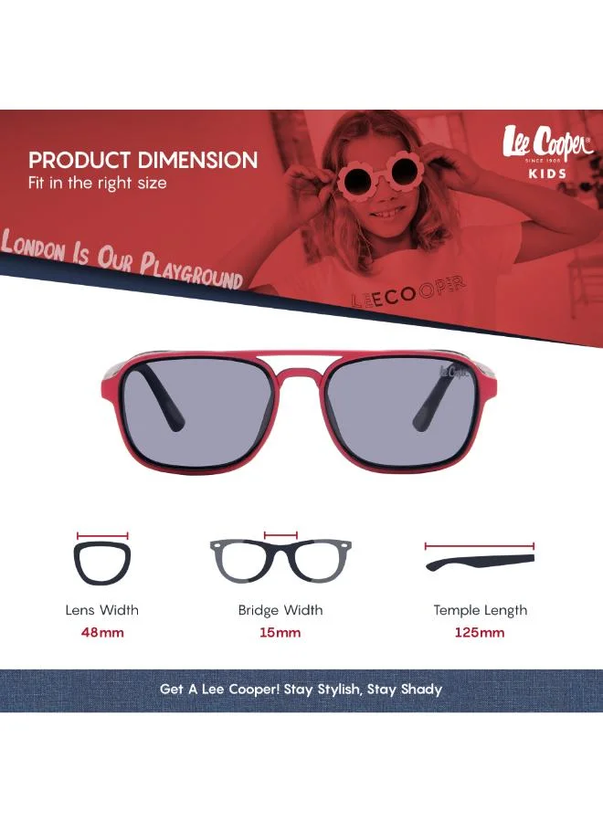 لي كوبر Polarized Sunglasses Black With Red Frame Grey Mirror Lens 48mm  - LCK111C01