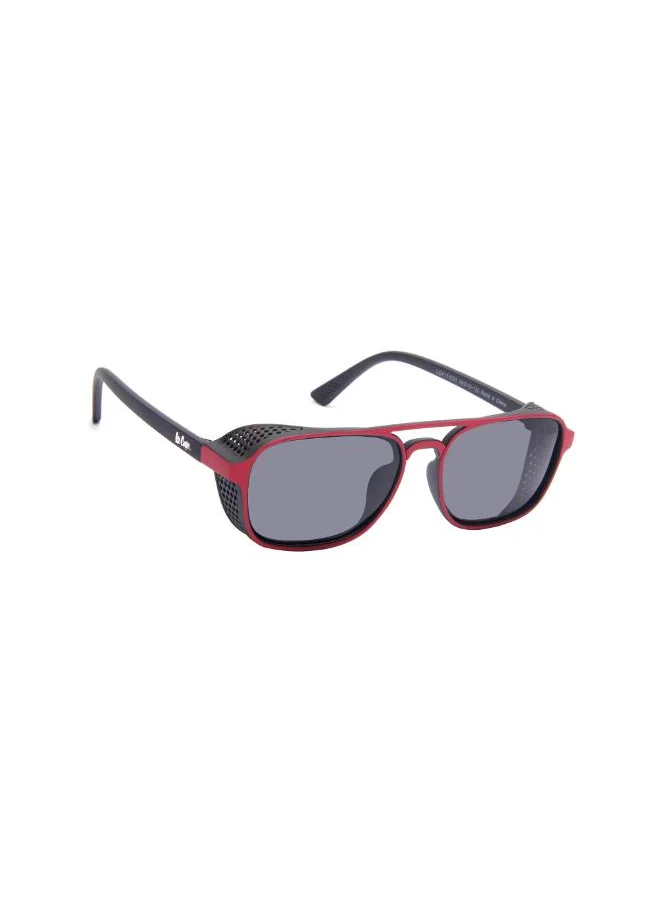 لي كوبر Polarized Sunglasses Black With Red Frame Grey Mirror Lens 48mm  - LCK111C01