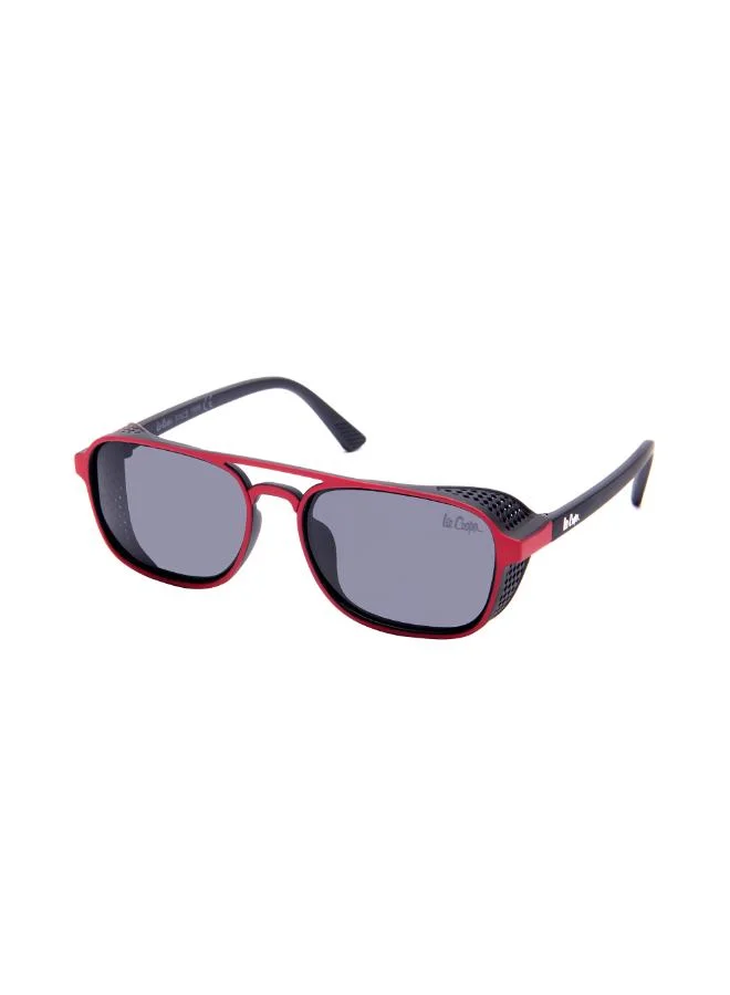 لي كوبر Polarized Sunglasses Black With Red Frame Grey Mirror Lens 48mm  - LCK111C01