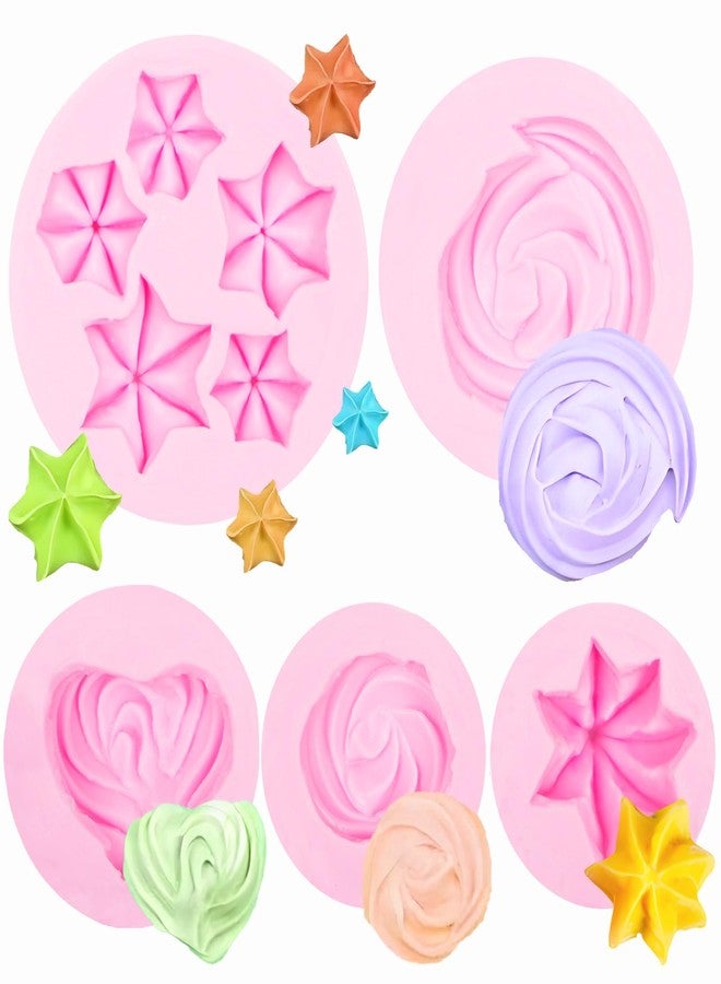 Xcake Lcook Cookie Chocolate Molds, Cream Shaped Cupcake Silicone Molds, Heart Star Shaped Cake Decor Fondant Mold for Birthday Theme Party Dessert Biscuit Ice Candy Gum Paste Sugar Craft Clay - Image 1