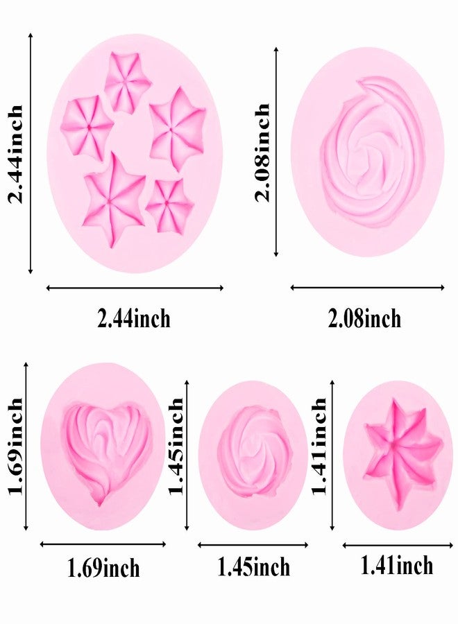 Xcake Lcook Cookie Chocolate Molds, Cream Shaped Cupcake Silicone Molds, Heart Star Shaped Cake Decor Fondant Mold for Birthday Theme Party Dessert Biscuit Ice Candy Gum Paste Sugar Craft Clay - Image 2