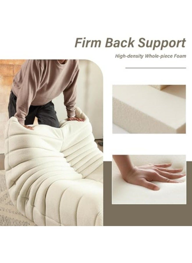 GGEROU - Rocking Chair,Lounge Chair,Velvet Lounge Chair,Lazy Sofa Chair,Reading Chair Balcony Rocking Chair,for Relaxation in Living Room,Bedroom or Balcony,90 * 100 * 70cm,Beige - Image 1