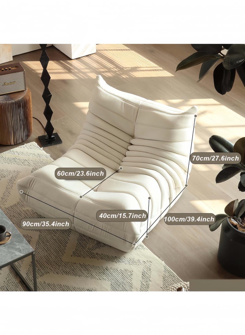 GGEROU - Rocking Chair,Lounge Chair,Velvet Lounge Chair,Lazy Sofa Chair,Reading Chair Balcony Rocking Chair,for Relaxation in Living Room,Bedroom or Balcony,90 * 100 * 70cm,Beige - Image 1