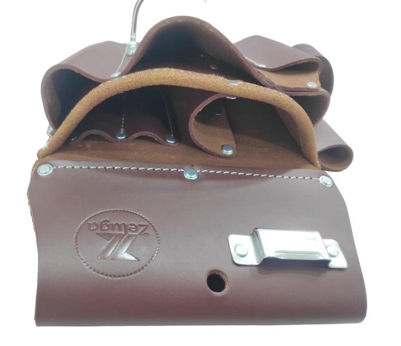 Zeluga 20-383 11 Pocket Pro Leather for Left Hand Drywall Pouch, Cherry - Image 4