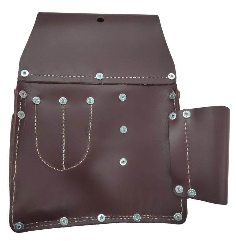 Zeluga 20-383 11 Pocket Pro Leather for Left Hand Drywall Pouch, Cherry - Image 5