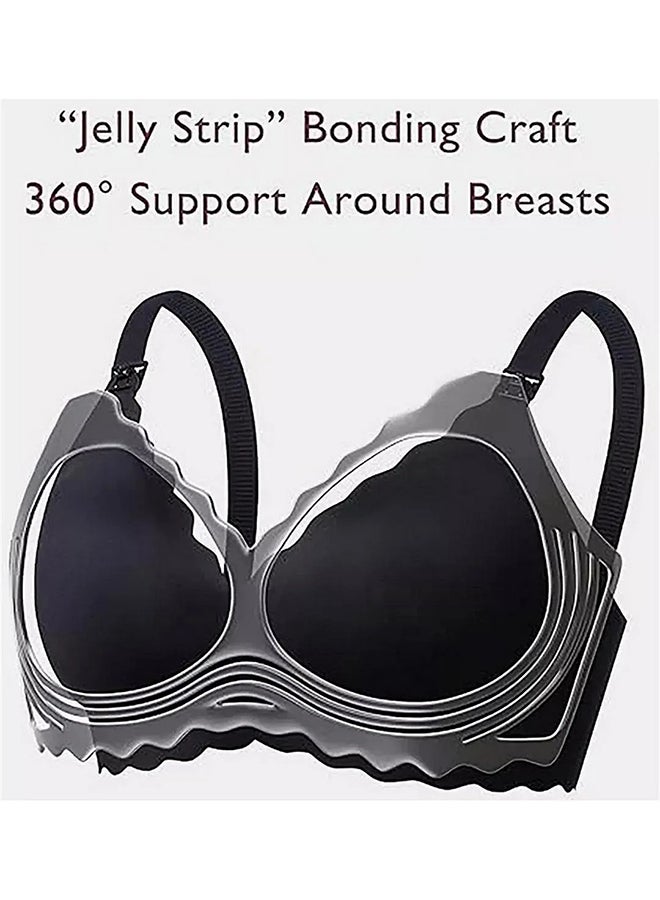 Momcozy Jelly Strip - Seamless Floral Push Up Nursing Bra - YN46 - Black,Beige & Cream L - Pack Of 3 - Image 3