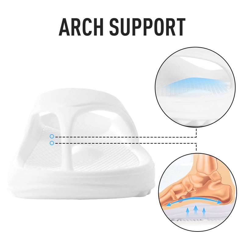 shevalues Orthopedic Sandals for Women Arch Support Recovery Flip Flops Pillow Soft Summer Beach Shoes, White 40 (8.5-9 Women/7-7.5 Men) - Image 3