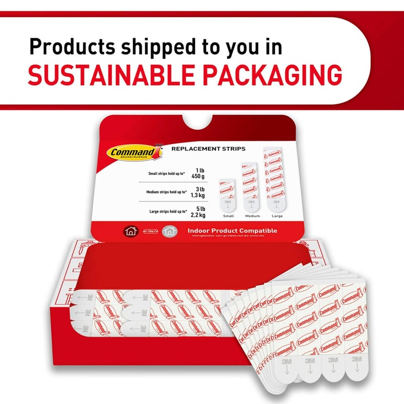 Command Medium Refill Strips, 36 Strips, Damage-Free Hanging, Reuse Medium Indoor Wall Hooks, No Tools Removable Adhesive for Home Decor - Image 3