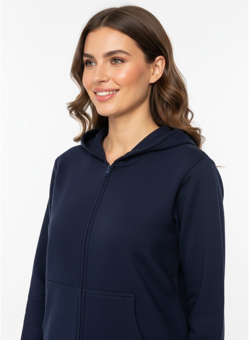 هينز سترة بغطاء رأس من الصوف بسحاب كامل - Image 3