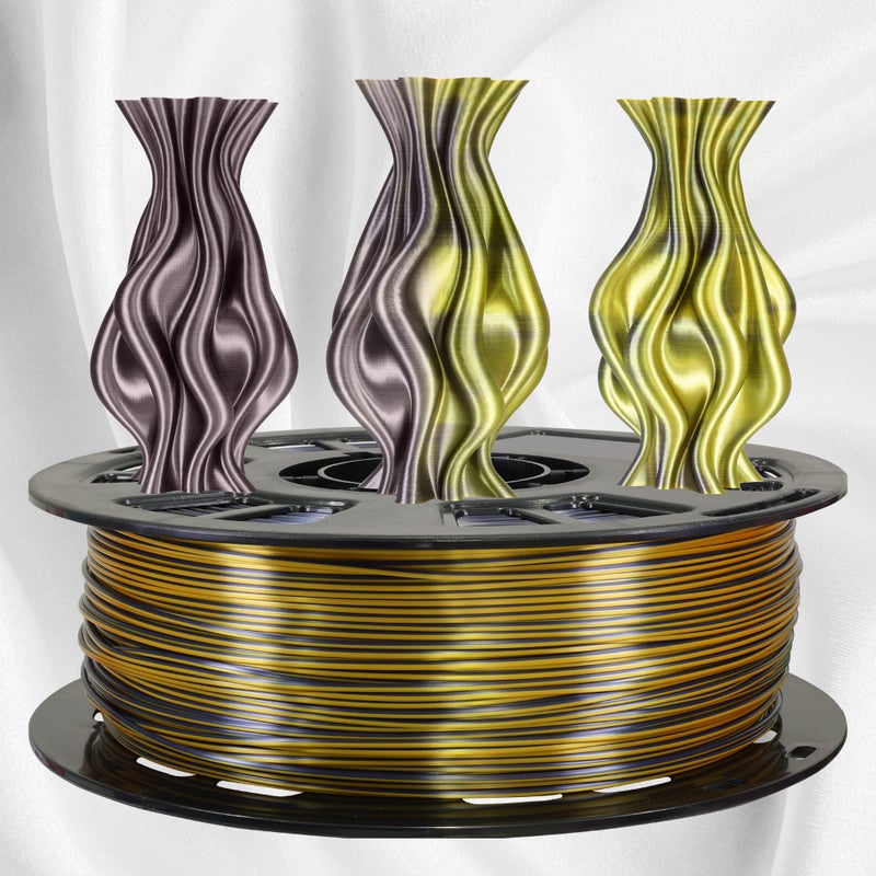 MIKA3D 1.75mm 1Kg Silk Shiny PLA Most Basic Popular Multicolored Fast Color Change Rainbow 3D Printing Filament, Color Change Gradually Random Quickly, 2.2lbs 3D Printing Material by MIKA3D - Image 2