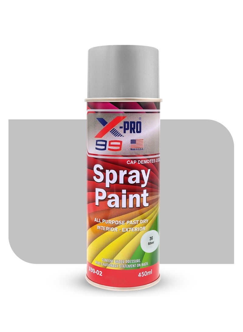Xpro X-PRO 99 Combo 2pcs Silver Spray Paint 450ML – Interior & Exterior Use X99-02 - Image 2