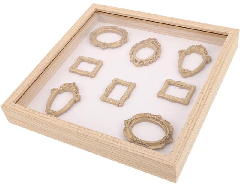 Beige DIY Museum Silhouette Box And Retro Mini Picture Frame Wooden Keepsake Display - Image 1