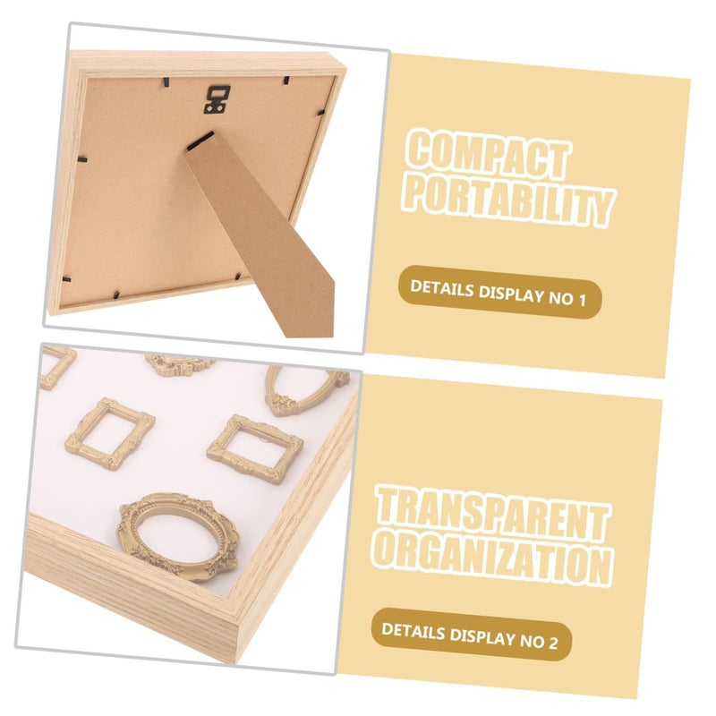 Beige DIY Museum Silhouette Box And Retro Mini Picture Frame Wooden Keepsake Display - Image 4
