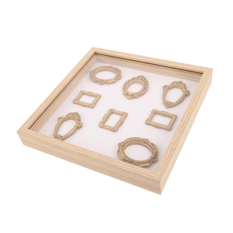 Beige DIY Museum Silhouette Box And Retro Mini Picture Frame Wooden Keepsake Display - Image 2