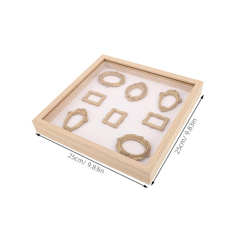 Beige DIY Museum Silhouette Box And Retro Mini Picture Frame Wooden Keepsake Display - Image 3