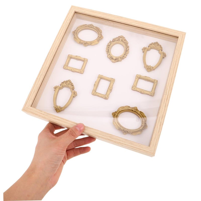 Beige DIY Museum Silhouette Box And Retro Mini Picture Frame Wooden Keepsake Display - Image 5