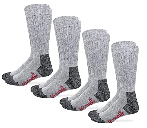 Wrangler Mens Riggs Workwear Over The Calf Work Boot Socks 2 Pair Pack of 2 Grey Large 4 Pair total - Image 1