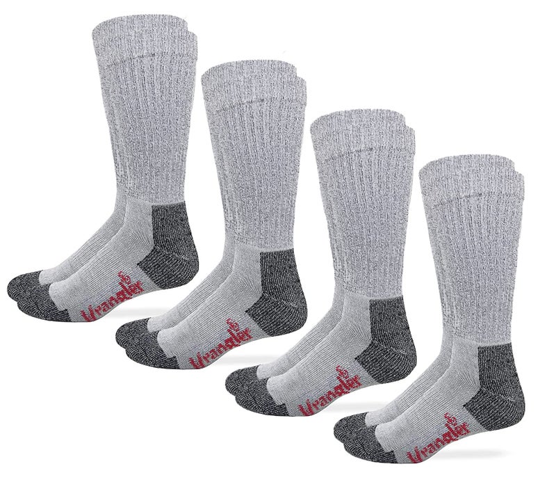 Wrangler Mens Riggs Workwear Over The Calf Work Boot Socks 2 Pair Pack of 2 Grey Large 4 Pair total - Image 2