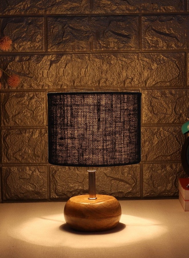 Devansh Black Jute Shade with with Wood lamp Base .(kjl) - Image 3