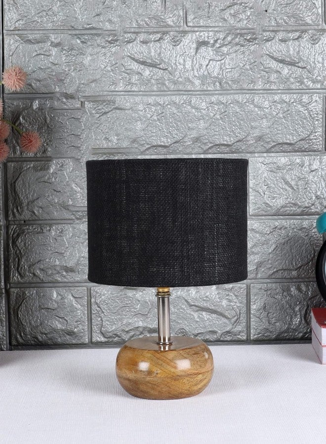 Devansh Black Jute Shade with with Wood lamp Base .(kjl) - Image 1