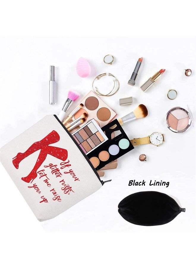 LEVLO Broadway Red Boots Cosmetic Make Up Bag Boots Queen Fans Gift If Your Glitter Rusts Let Me Raise You Up Make Up Zipper Pouch Bag (If Your Glitter Rusts)  - Image 3