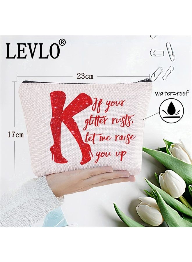 LEVLO Broadway Red Boots Cosmetic Make Up Bag Boots Queen Fans Gift If Your Glitter Rusts Let Me Raise You Up Make Up Zipper Pouch Bag (If Your Glitter Rusts)  - Image 2