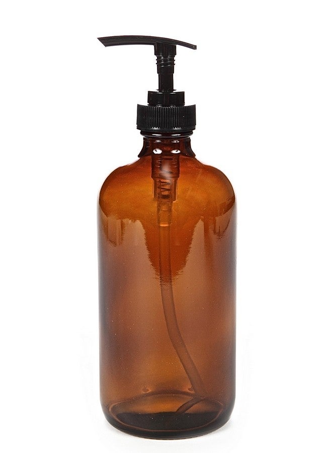 Vivaplex, 2, Large, 16 oz, Empty, Amber Glass Bottles with Black Lotion Pumps - Image 5