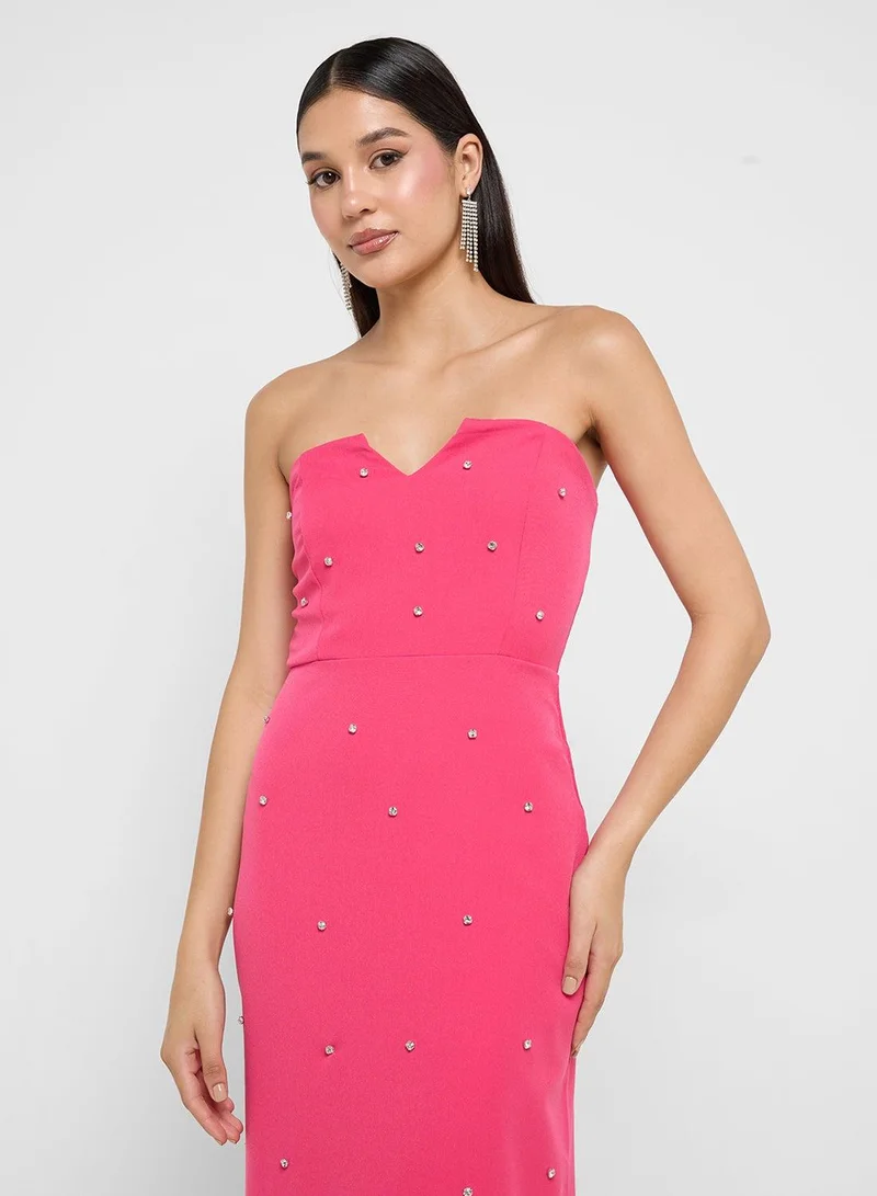 Ginger Boutique  Strapless Pink Dress for Women | Best Price UAE