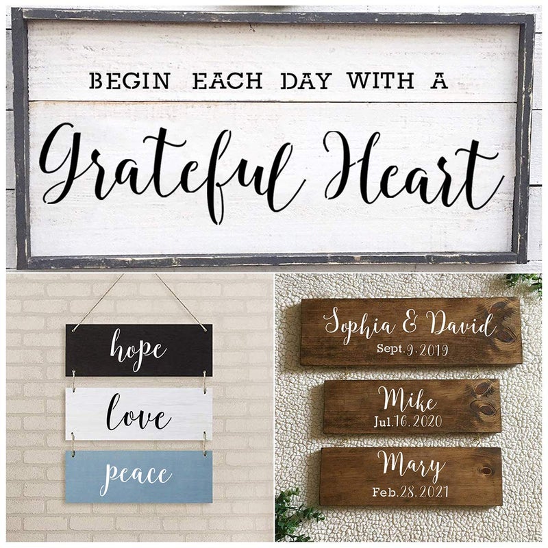 REOLAN Letter Stencils for Painting on Wood - 42 Pack Large Alphabet Stencil Templates with Numbers and Signs, Reusable Letters and Numbers Stencils in 2 Fonts and 212 Designs for Wood Burning & Wall Art - Image 2