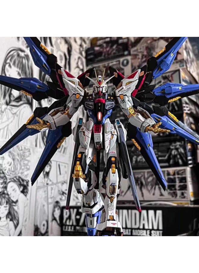 Generic - HG Gundam Model Assembled Life Attack Free Mobile Soldier Red Heresy Mecha Unicorn MG Hand Toy-Color:Colorful Freedom + Weapons + Wings + Free Stand - 1. Model + Stickers - Image 1