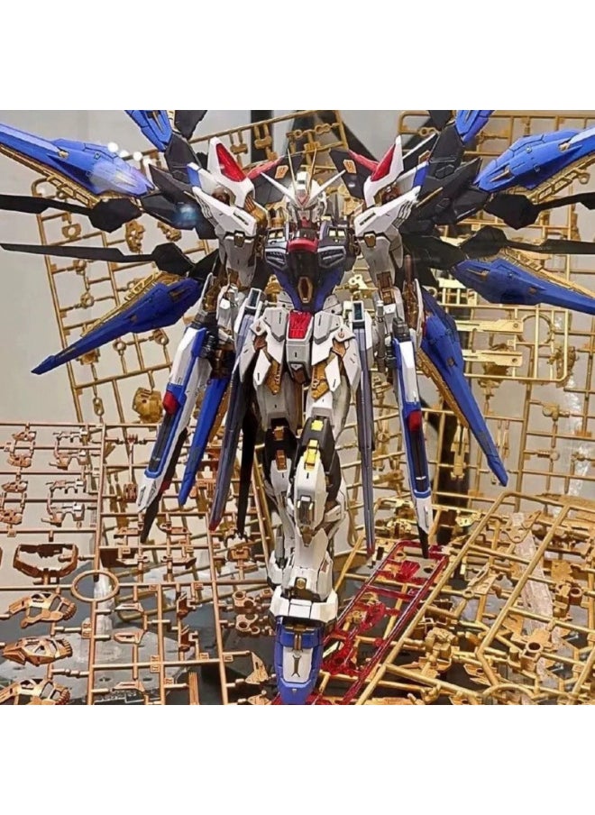 Generic - HG Gundam Model Assembled Life Attack Free Mobile Soldier Red Heresy Mecha Unicorn MG Hand Toy-Color:Colorful Freedom + Weapons + Wings + Free Stand - 1. Model + Stickers - Image 1