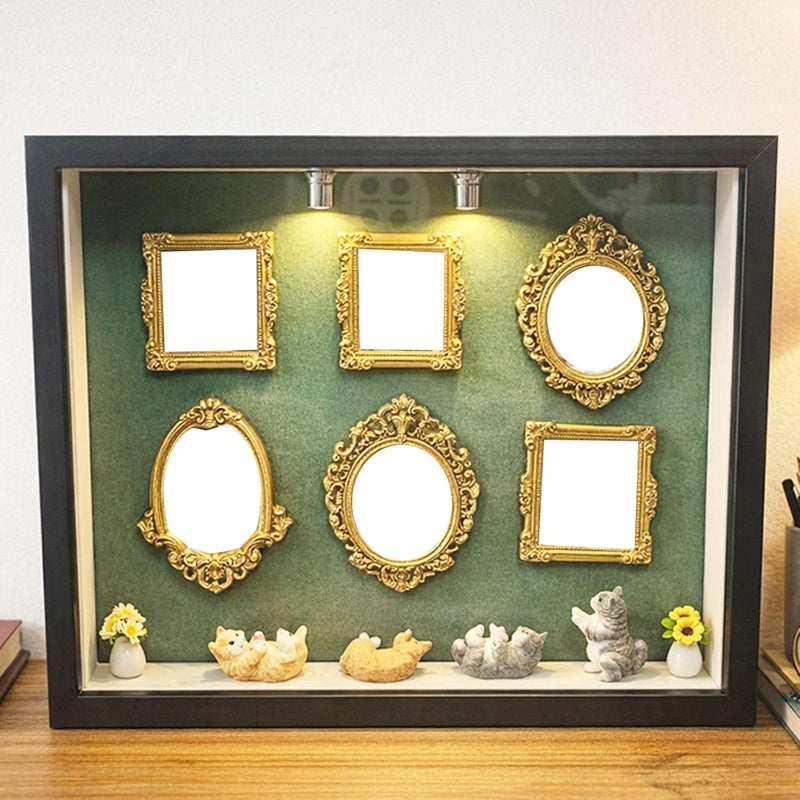 ordinarYone Diys Minis Museums Silhouetted Box,Shadows Box Frame Display Case,Personalize Photo Shadows Box Display with Figurine - Image 2