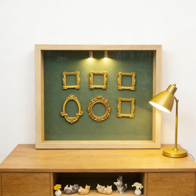 ordinarYone Diys Minis Museums Silhouetted Box,Shadows Box Frame Display Case,Personalize Photo Shadows Box Display with Figurine - Image 5