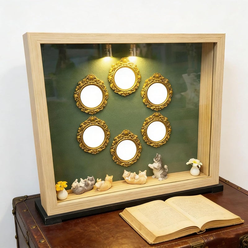 ordinarYone Diys Minis Museums Silhouetted Box,Shadows Box Frame Display Case,Personalize Photo Shadows Box Display with Figurine - Image 3