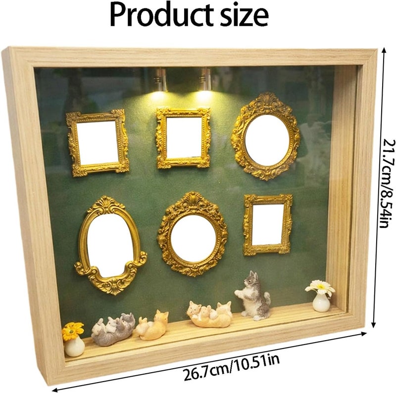 ordinarYone Diys Minis Museums Silhouetted Box,Shadows Box Frame Display Case,Personalize Photo Shadows Box Display with Figurine - Image 4