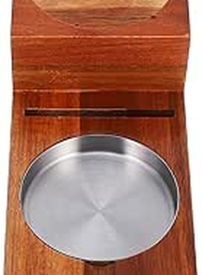 Rustic Wood Cigar Ashtray with Holder and Whiskey Glass Stand for Home Bar Use - Image 1