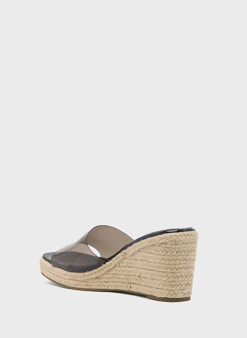 جينجر High Wedge With Clear Strap