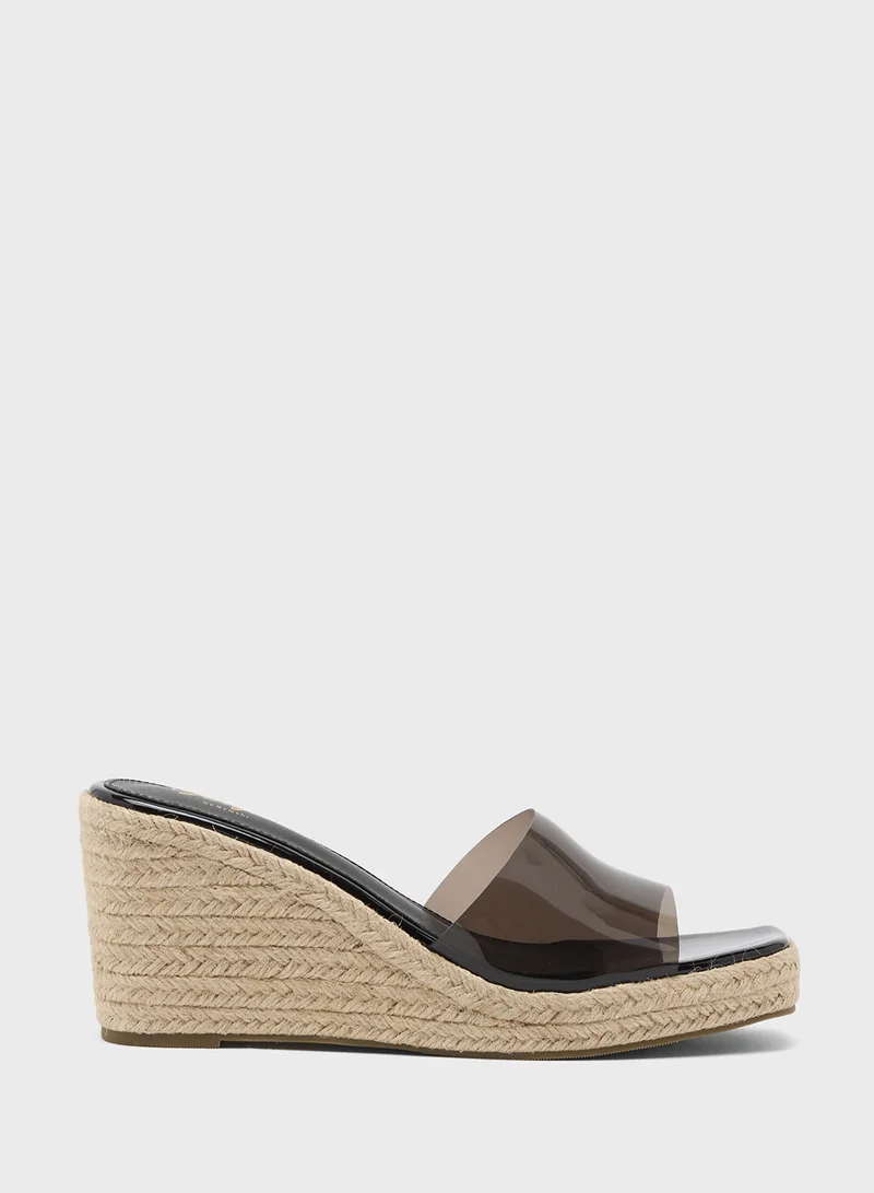 جينجر High Wedge With Clear Strap