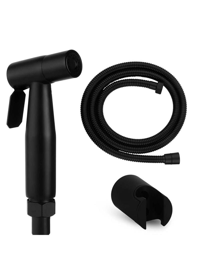 Handheld Bidet Spryer for toilet 304 Grade Stainless Steel Bathroom Jet Spray Set Features Heavy-duty and durable 120cm Black  - Image 1