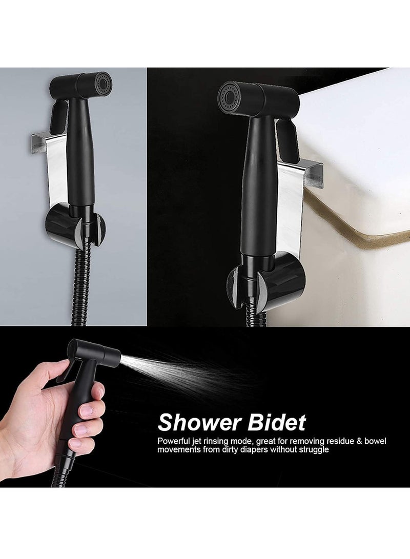 Handheld Bidet Spryer for toilet 304 Grade Stainless Steel Bathroom Jet Spray Set Features Heavy-duty and durable 120cm Black  - Image 3
