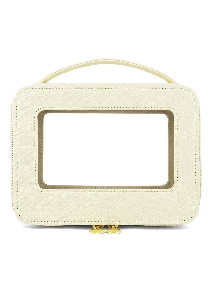 عام حقيبة مكياج شفافة للنساء، حقيبة مكياج مقاومة للماء للسفر، حقيبة مستحضرات تجميل محمولة، حقيبة أدوات نظافة مع سحاب لتنظيم السيارة.