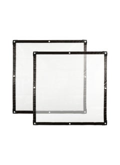 SYOSI غطاء شفاف، 2 قطعة 39x39IN غطاء تارب ثقيل الوزن مقاوم للماء قماش تاربولين PVC مع حلقات متعددة الاستخدامات للحدائق والتخييم والسفر حماية من الأشعة فوق البنفسجية غطاء بلاستيكي شفاف للاحتباس الحراري في الحديقة  - Image 1